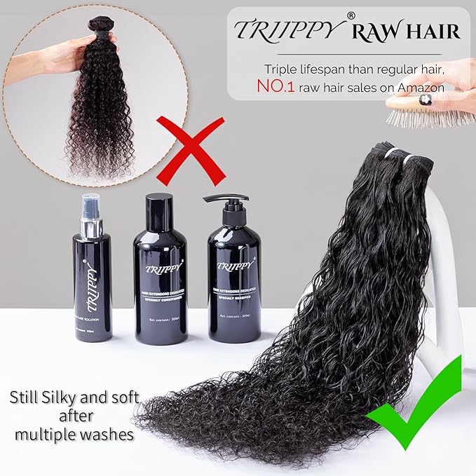 Raw hair bundles water wave– Triippy raw hair bundles