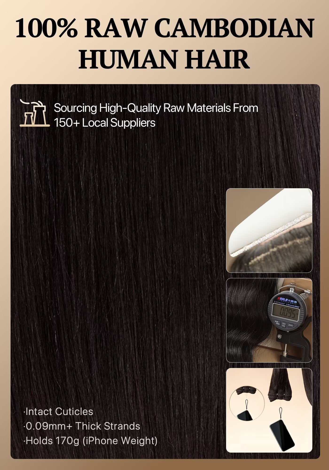 TRIIPPY Yaki Straight Human Hair Bundles,100% Raw Cambodian Hair Sew In Weave 3 Bundles ,Triple The Lifespan Over Regular Virgin Hair Bundle,No.1 Raw Hair Brand On Amazon(Natural Color)