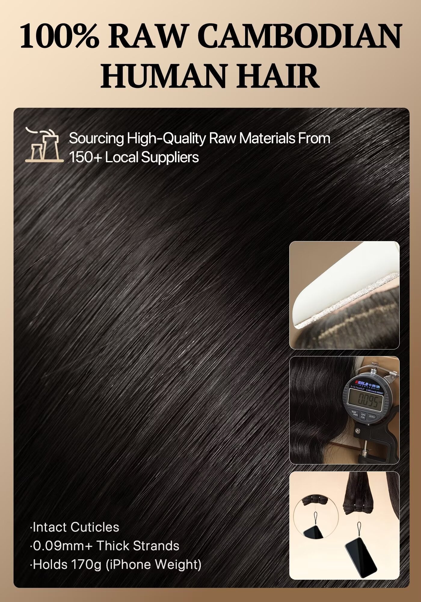 TRIIPPY Straight Bundles Human Hair,100% Raw Cambodian Hair Sew In Weave 3 Bundles ,Triple The Lifespan Over Regular Virgin Hair Bundle,No.1 Raw Hair Brand On Amazon(Natural Color)