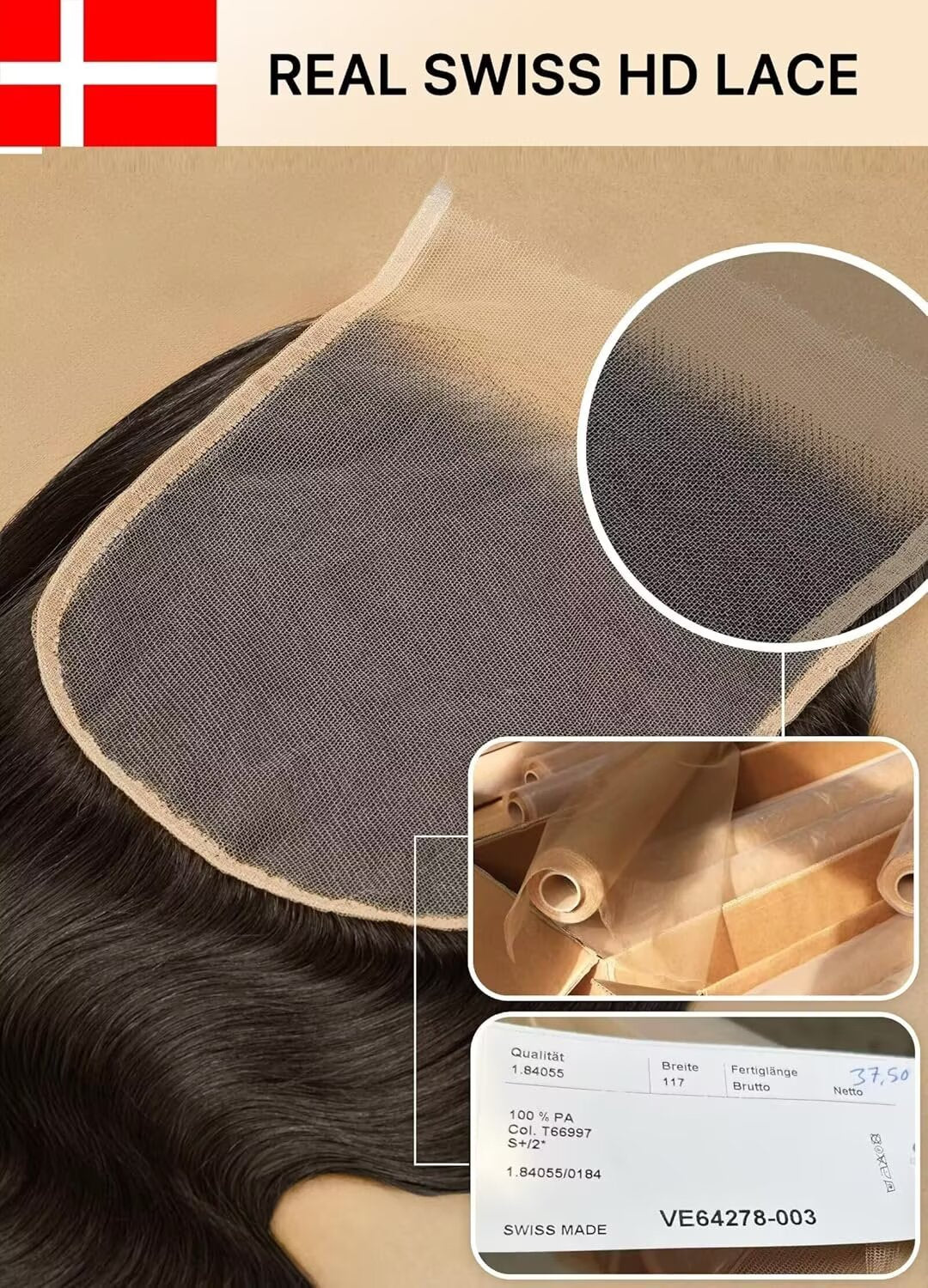 Triippy Raw Hair 5x5 HD Lace Closure Body Wave More Less Shedding than Regular Virgin Hair,0.10mm Ultra-Thin 5x5 Swiss Real HD Lace with 100% Raw Cambodian Human Hair