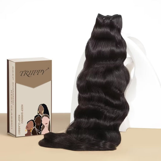 TRIIPPY Raw Natural Body Wave Bundles Human Hair,100% Cambodian Raw Hair Sew in Weave Double Drawn 1 Bundle(14 Inch),3X Lasting And Durable Over Virgin Hair Bundle,No.1 Raw Hair Brand On Amazon